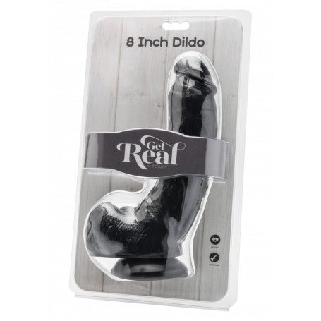 FALLO REALISTICO NERO CON VENTOSA DILDO BLACK MORBIDO SEX TOYS BIG 23 CM GET REAL