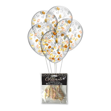 PALLONCINI DIVERTENTI GLITTERATI BOOBIE CONFETTI BALLOONS