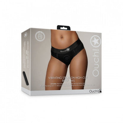 SLIP CON VIBRAZIONE VIBRATING STRAP-ON HIGH-CUT BRIEF BLACK