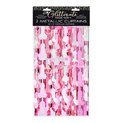 STRISCIONI CON PENI GLITTERATI PENIS FOIL CURTAIN, SET OF 2